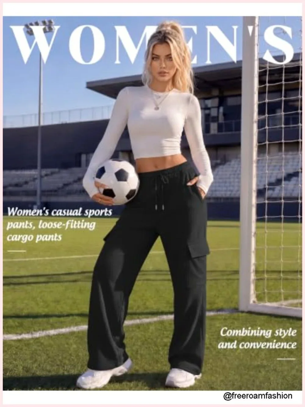 Women's Wide Leg Cargo Sweatpants with Pockets